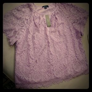J Crew short sleeve lace top